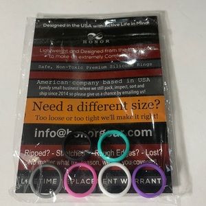 Silicone wedding rings lot of 6 Sz 7.5 new